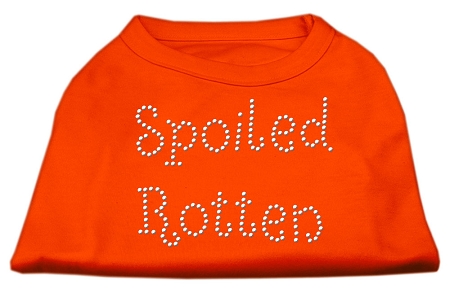 Spoiled Rotten Rhinestone Shirts Orange XS